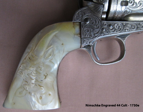 Nimschke Engraved Colt SAA - Pearl Ox Head Grips