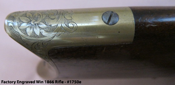 Factory Engraved Winchester 1866 Rifle - Engraving Butt Plate