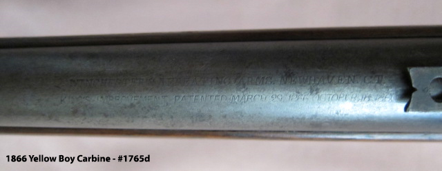1866 Yellow Boy Carbine - Barrel Address