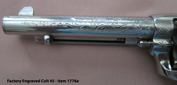Factory Engraved Colt 45 - Left Side Barrel Engraving