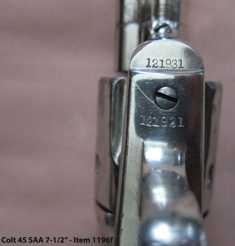 Colt 45 SAA Nickel - Serial Numbers