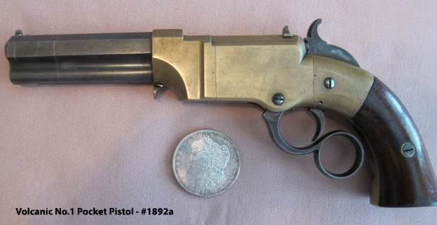 Volcanic No.1 Pocket Pistol - Left Side w/Silver Dollar